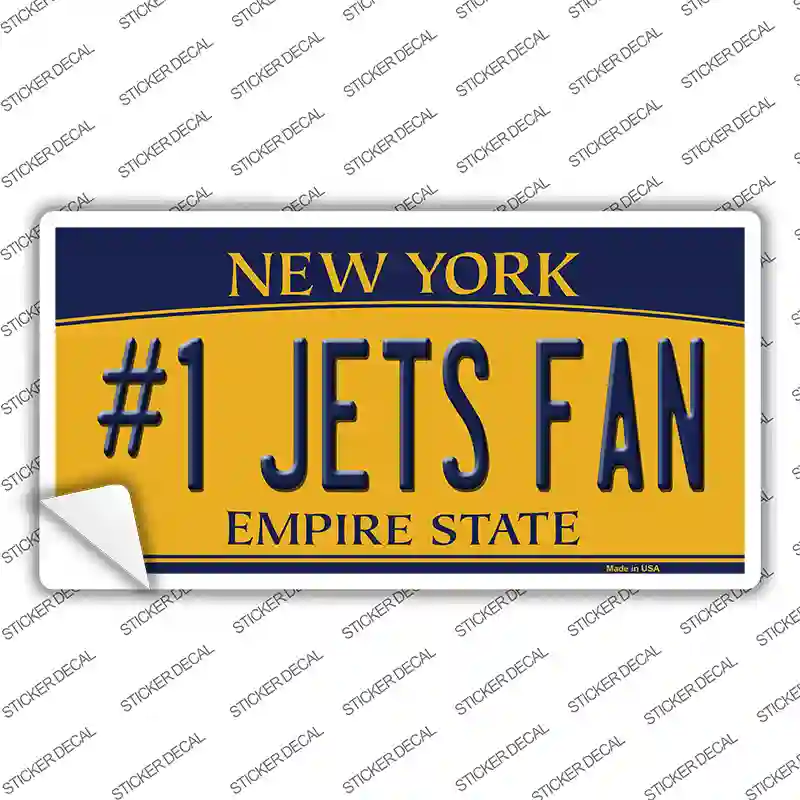 Numbers 1 Jets Fan Novelty Sticker Decal