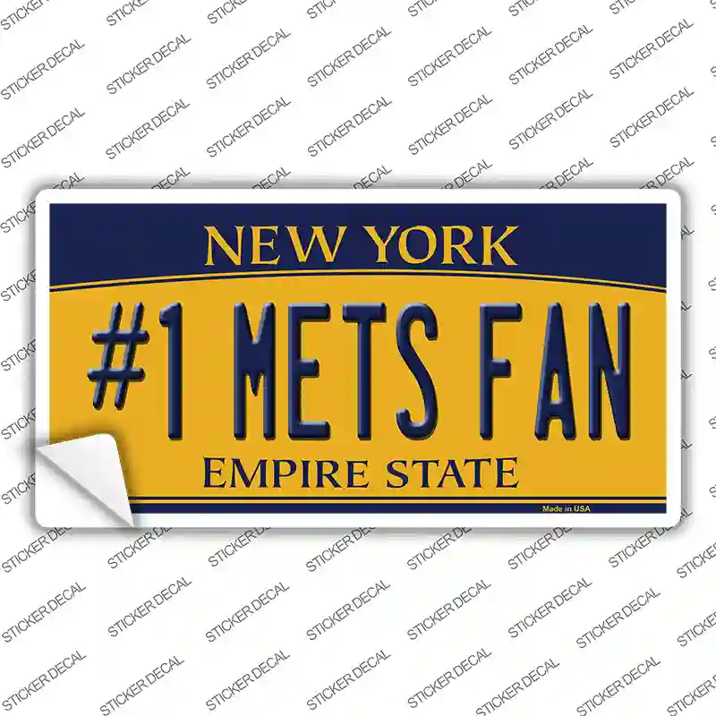 Number 1 Mets Fan Novelty Sticker Decal