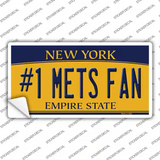 Number 1 Mets Fan Novelty Sticker Decal