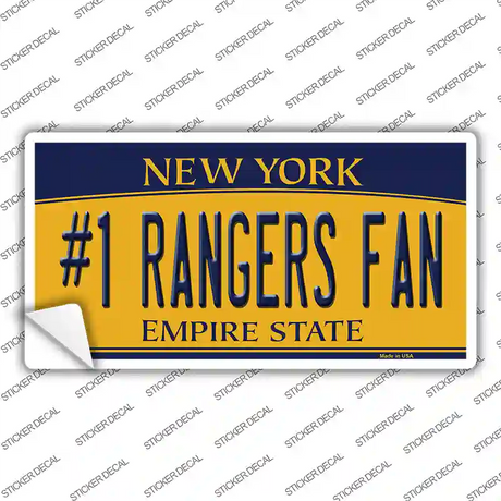 Number 1 Rangers Fan New York Novelty Sticker Decal