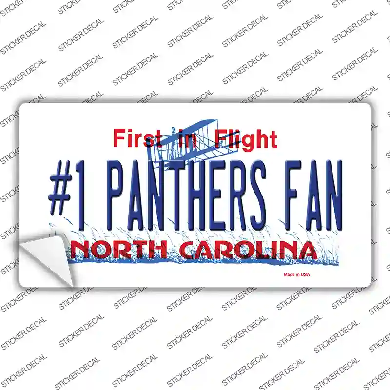 Number 1 Panthers Fan North Carolina Novelty Sticker Decal