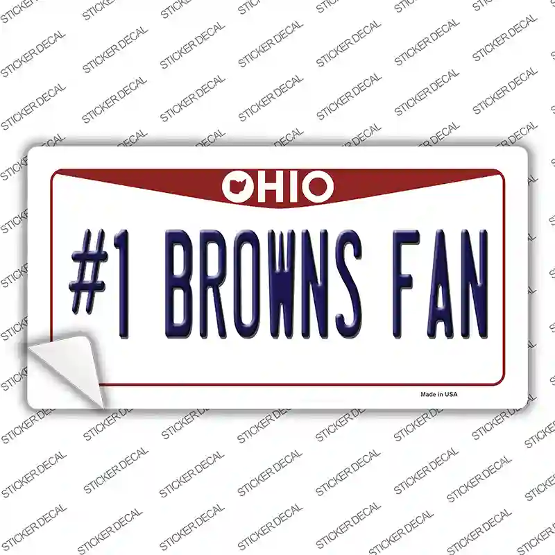 Number 1 Browns Fan Novelty Sticker Decal