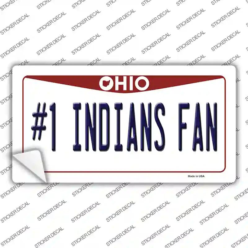 Number 1 Indians Fan Novelty Sticker Decal
