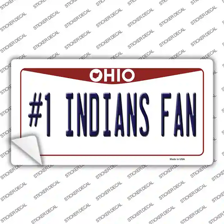 Number 1 Indians Fan Novelty Sticker Decal