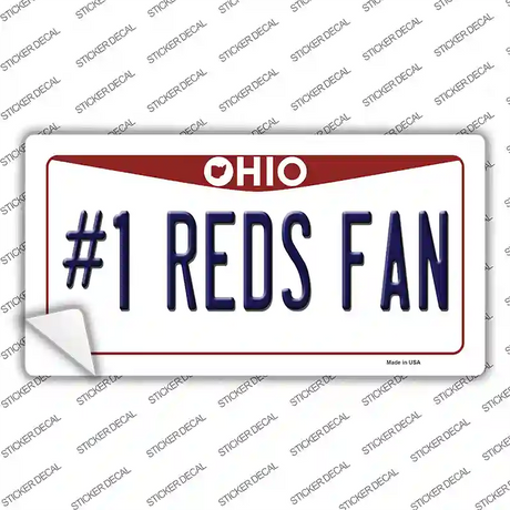 Number 1 Reds Fan Novelty Sticker Decal