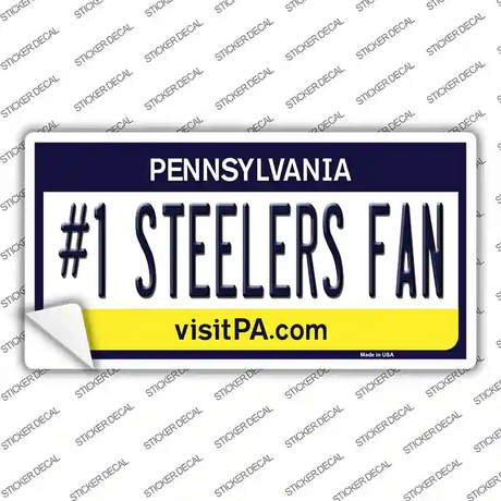 Number 1 Steelers Fan Novelty Sticker Decal