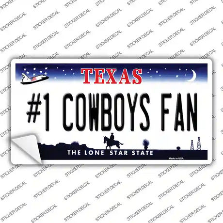 Number 1 Cowboys Fan Novelty Sticker Decal