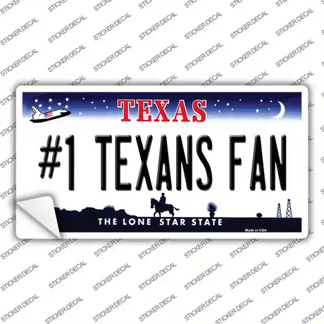 Number 1 Texans Fan Novelty Sticker Decal
