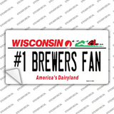 Number 1 Brewers Fan Novelty Sticker Decal