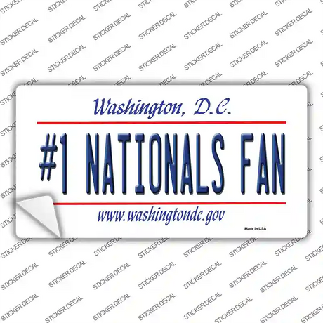Number 1 Nationals Fan Novelty Sticker Decal