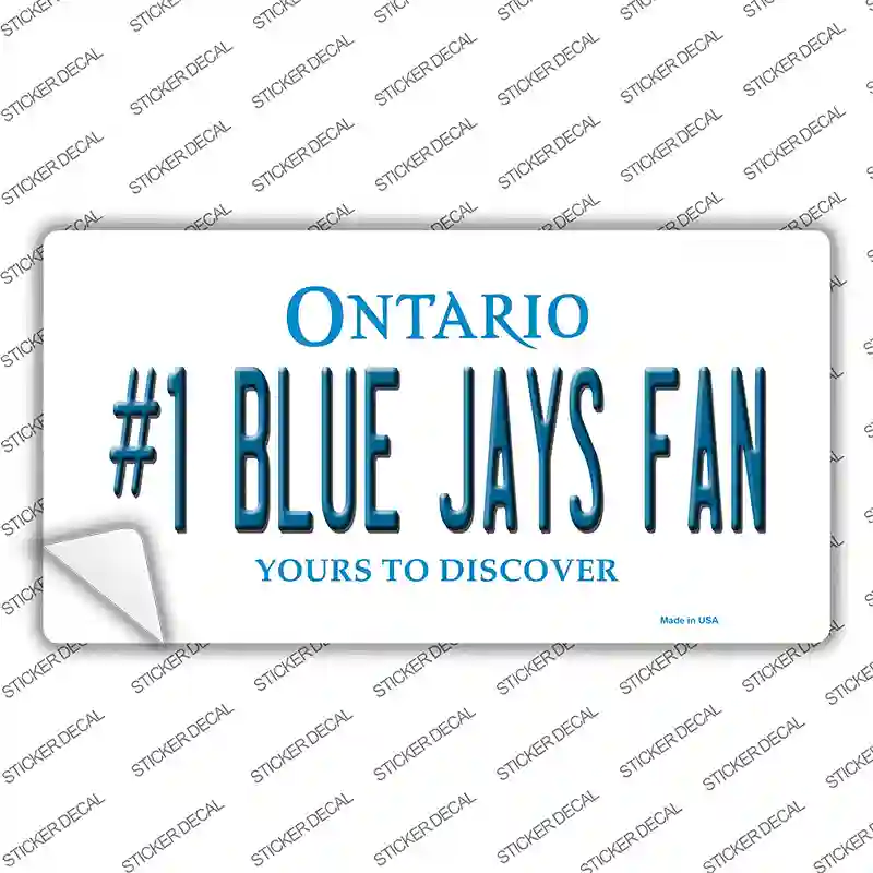 Number 1 Blue Jays Fan Novelty Sticker Decal