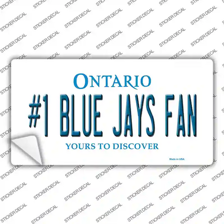 Number 1 Blue Jays Fan Novelty Sticker Decal