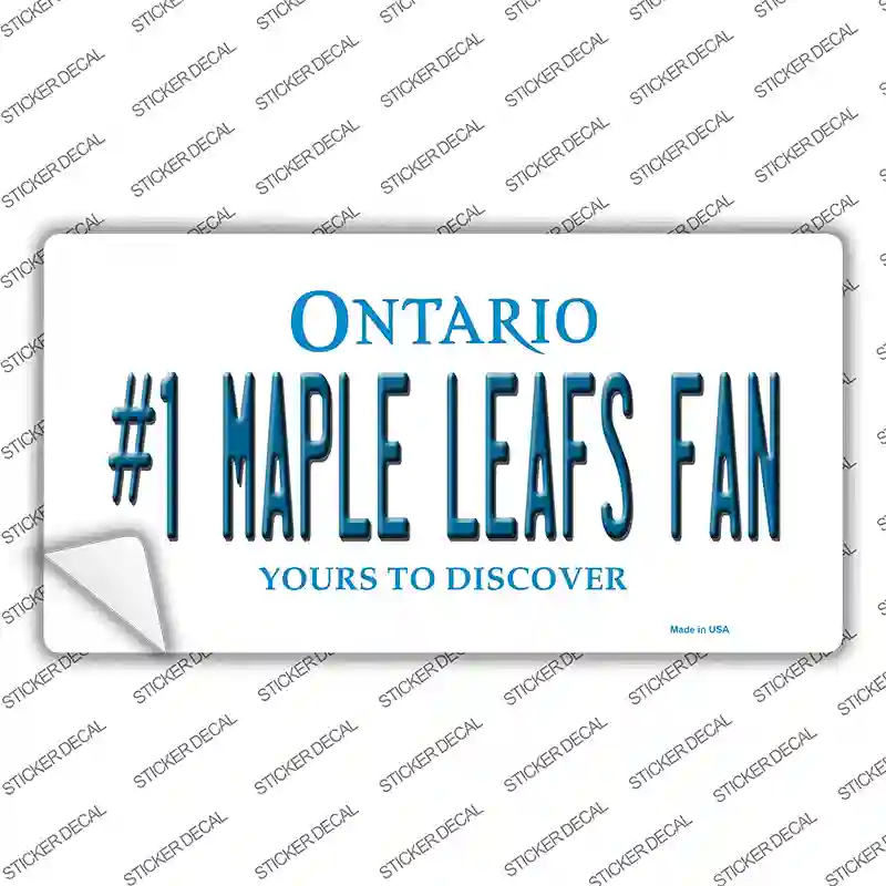 Number 1 Maple Leafs Fan Novelty Sticker Decal