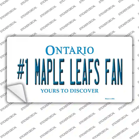 Number 1 Maple Leafs Fan Novelty Sticker Decal