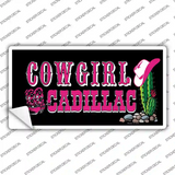 Cowgirl Cadillac Novelty Sticker Decal