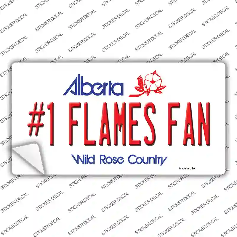 Number 1 Flames Fan Novelty Sticker Decal