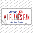 Number 1 Flames Fan Novelty Sticker Decal