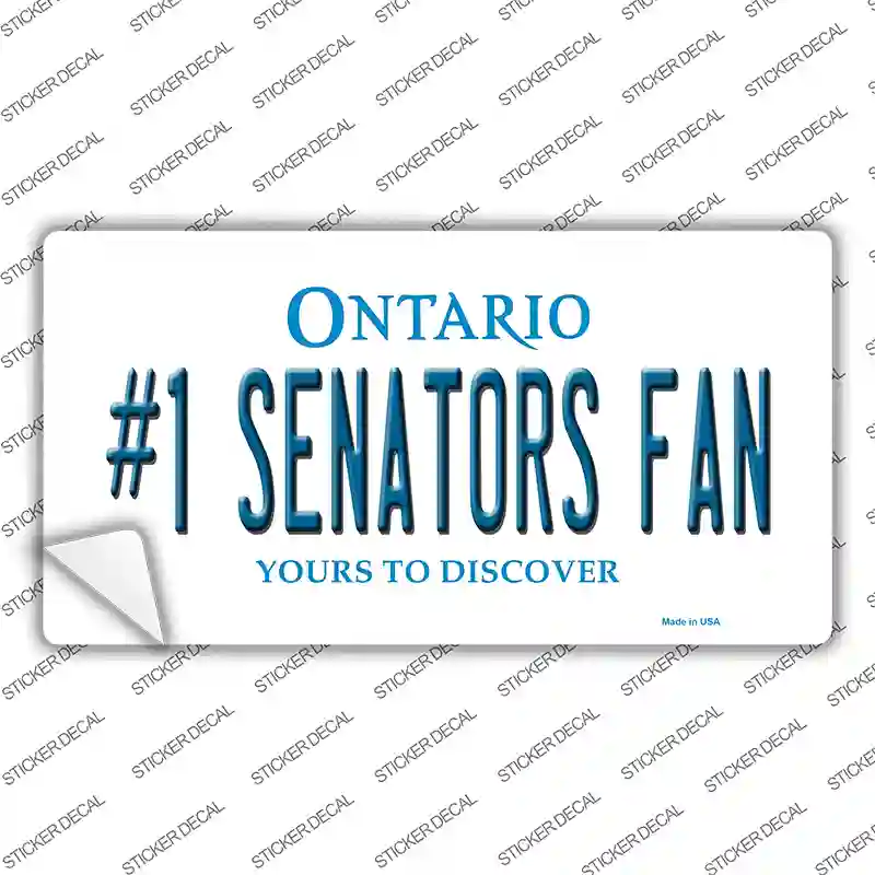 Number 1 Senators Fan Novelty Sticker Decal