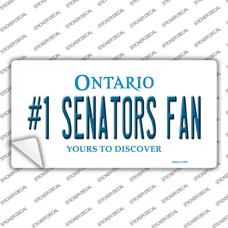 Number 1 Senators Fan Novelty Sticker Decal