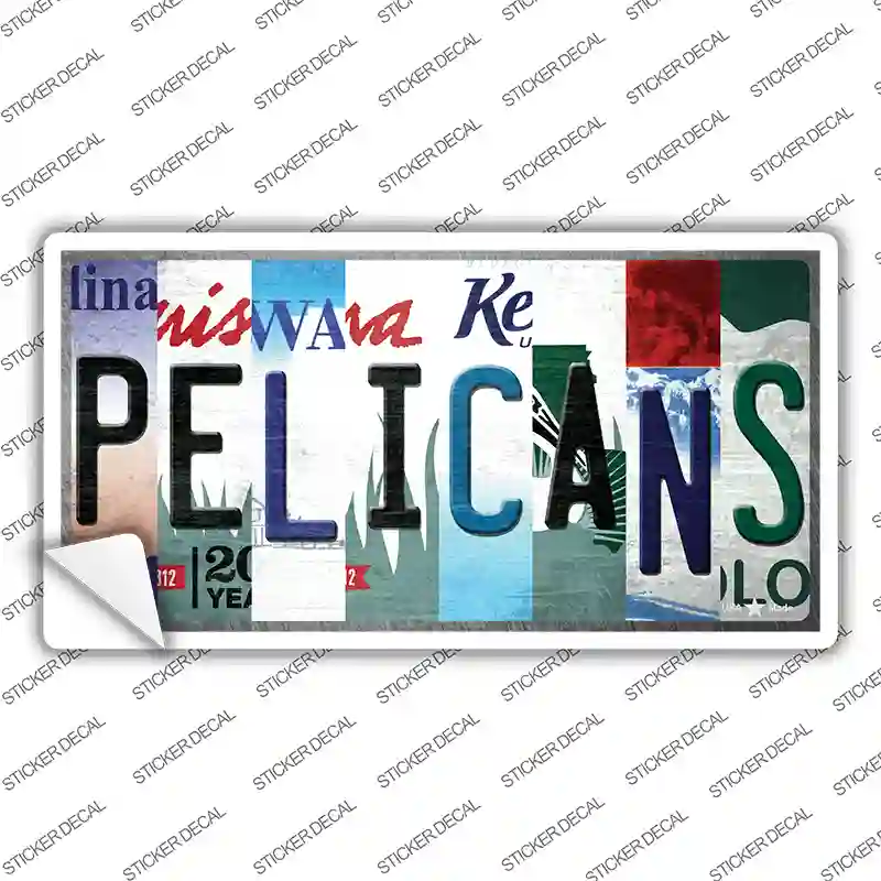 Pelicans Strip Art Novelty Sticker Decal