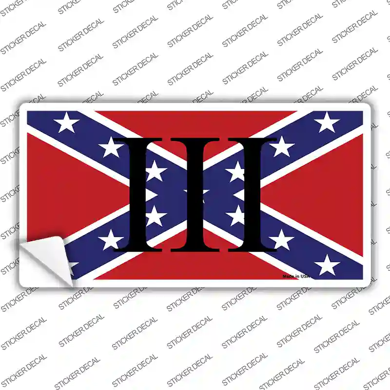 3 Percenter Confederate Novelty Sticker Decal