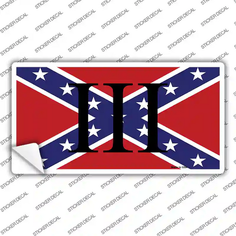 3 Percenter Confederate Novelty Sticker Decal