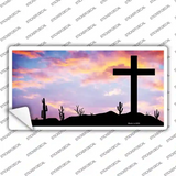 Cross Sunrise Photograph Novelty Sticker Decal