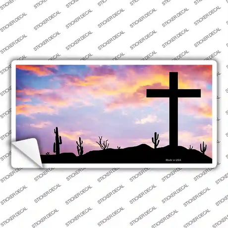 Cross Sunrise Photograph Novelty Sticker Decal