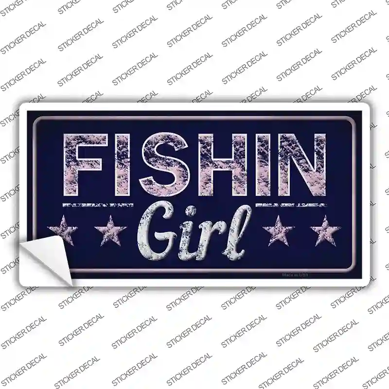Fishin Girl Novelty Sticker Decal
