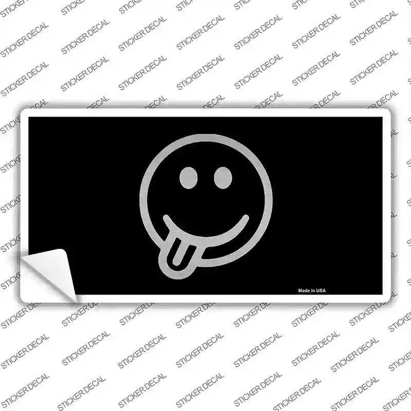 Tongue Out Black Novelty Sticker Decal