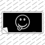 Tongue Out Black Novelty Sticker Decal