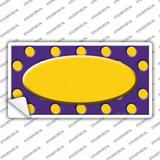 Yellow Purple Polka Dot Center Oval Novelty Sticker Decal