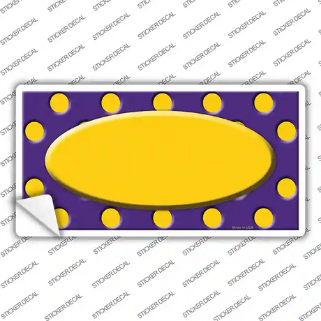 Yellow Purple Polka Dot Center Oval Novelty Sticker Decal