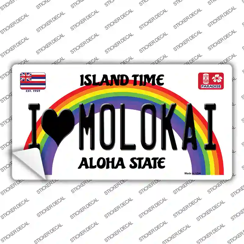 I Heart Molokai Novelty Sticker Decal