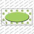 Lime Green White Polka Dot Center Oval Novelty Sticker Decal