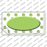 Lime Green White Polka Dot Center Oval Novelty Sticker Decal
