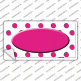 Hot Pink White Polka Dot Center Oval Novelty Sticker Decal