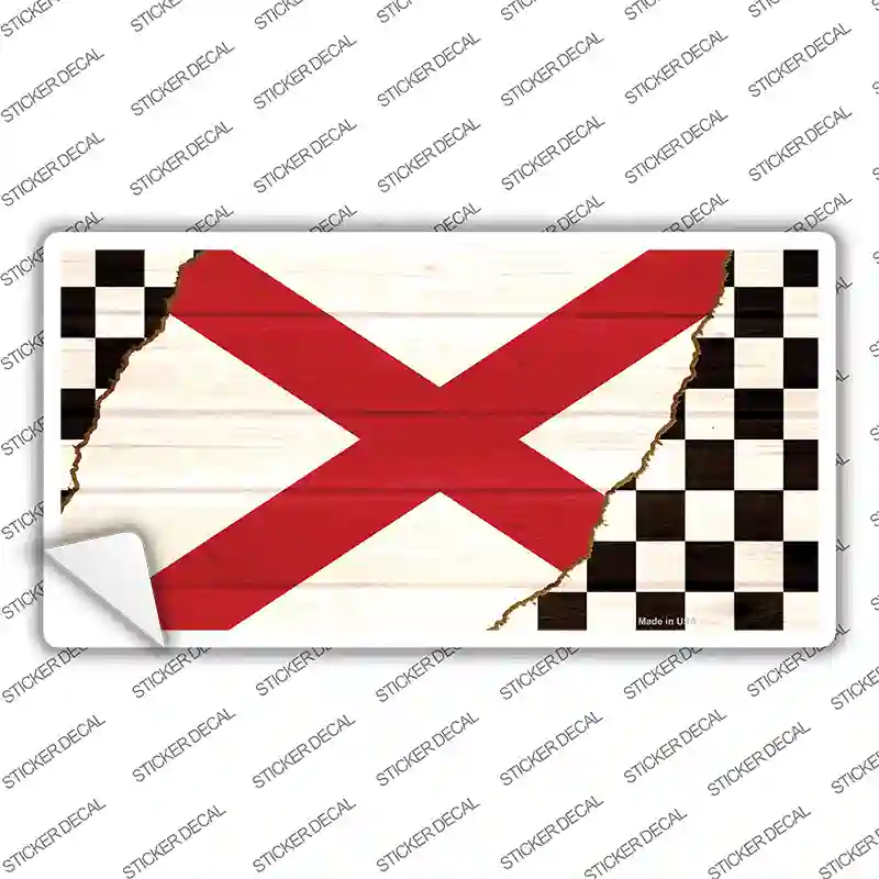 Alabama Racing Flag Novelty Sticker Decal