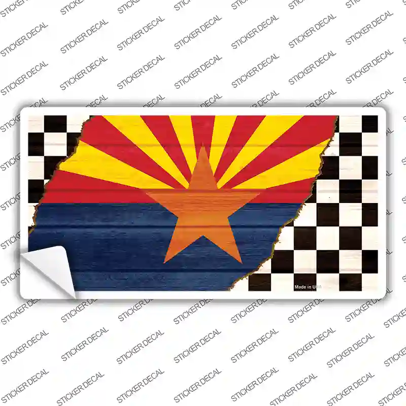 Arizona Racing Flag Novelty Sticker Decal