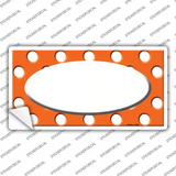 White Orange Polka Dots Center Oval Novelty Sticker Decal
