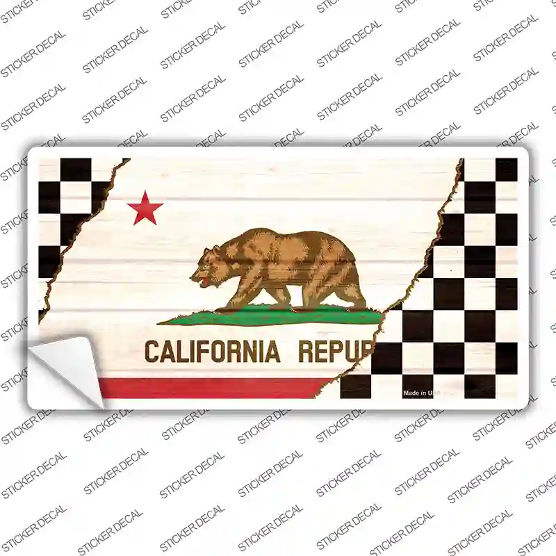 California Racing Flag Novelty Sticker Decal