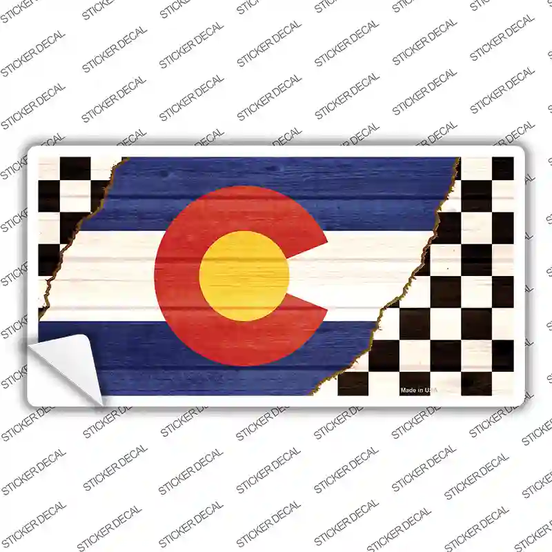 Colorado Racing Flag Novelty Sticker Decal