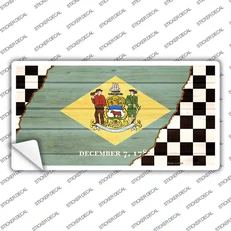Delaware Racing Flag Novelty Sticker Decal