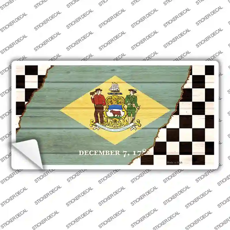 Delaware Racing Flag Novelty Sticker Decal