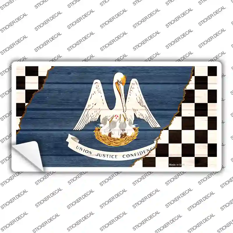 Louisiana Racing Flag Novelty Sticker Decal