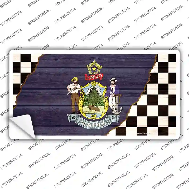 Maine Racing Flag Novelty Sticker Decal