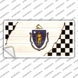 Massachusetts Racing Flag Novelty Sticker Decal