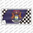 Michigan Racing Flag Novelty Sticker Decal