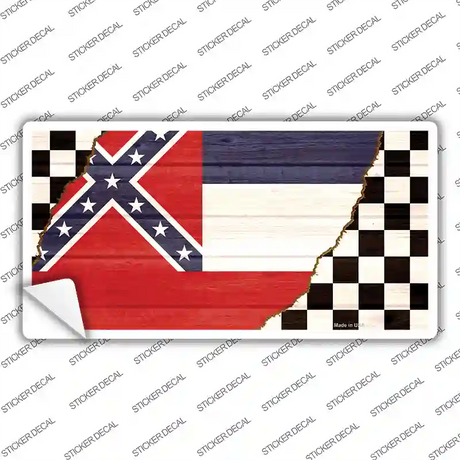 Mississippi Racing Flag Novelty Sticker Decal