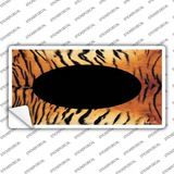 Tiger With Black Center Oval Novelty Sticker Decal